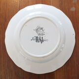 Pair of flat plates Sarreguemines decor Rouen