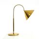 Large original brass table lamp with a conical shade, Mid-Century Modern