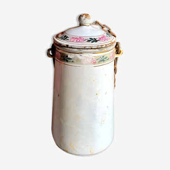 Milk pot in enamelled sheet metal 21 cm high