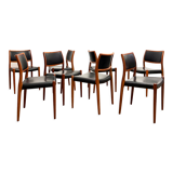 8 Danish Mid-Century Teak Dining Chairs #80 by Niels O. Møller for J. L. Moller, 1960s