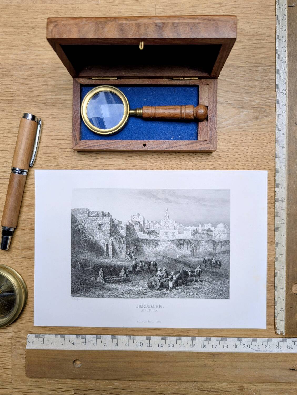 Jerusalem, Vintage engraving, printed in 1841.