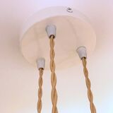 Cascade pendant light with 3 molded glass globes in vintage arabesque amber glass