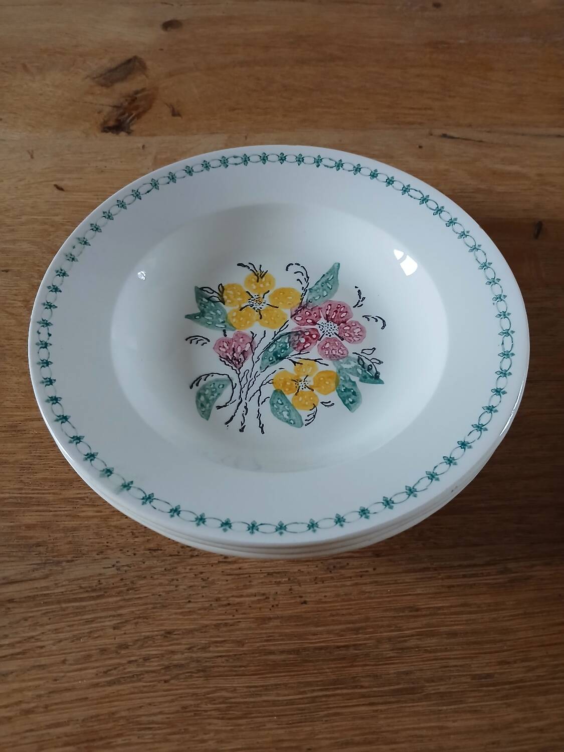 3 assiettes creuses Digoin Sarreguemines