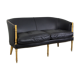 Black leather club sofa