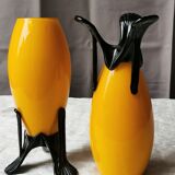 Pair of yellow vases "mickaël powolny and loetz"