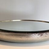 Silver mirror in curved wood 66.5 x 66.5 cm