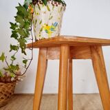 Wooden stool with tapered legs