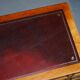 Vintage satin wood partner desk with leather top.