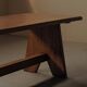 Brutalist dining table in solid oak, France, circa 1980.