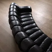 De Sede DS 600 “Non-Stop” sectional black leather sofa by Heinz Ulrich, Ueli Berger and Eleanora Peduzzi-Riva, 1970s
