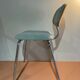 Chair 70s sky blue velvet and mustard