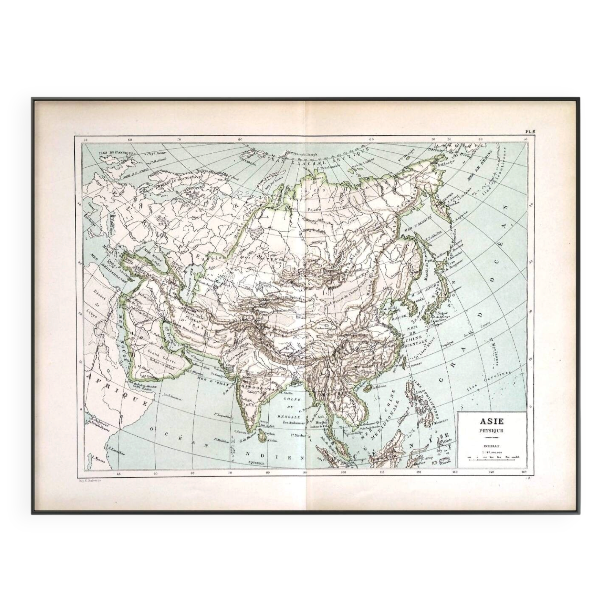 Old map of Asia 1887 – Vintage geographical map