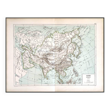 Carte ancienne de l’Asie 1887 – Carte géographique vintage