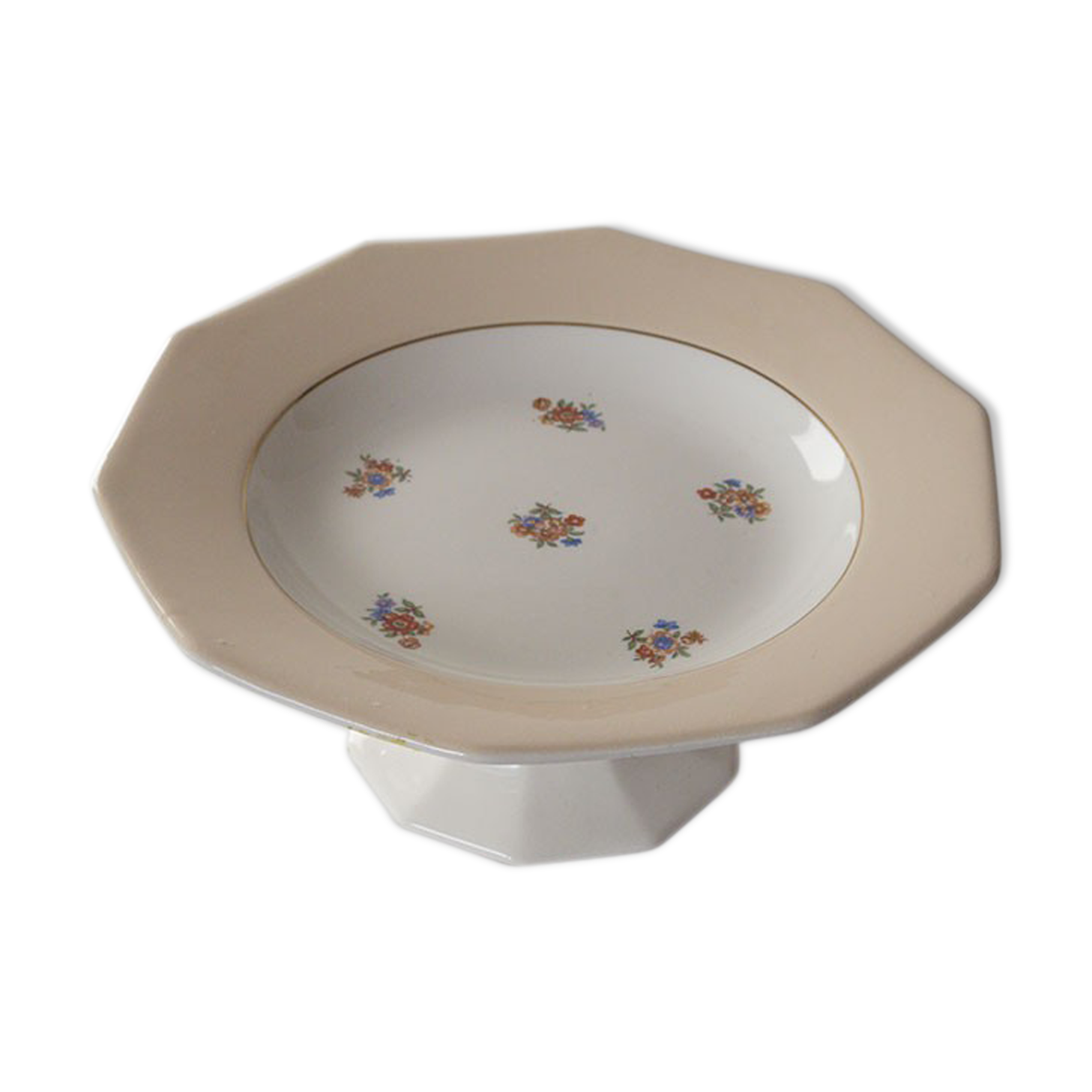 Vintage compotier pale pink and flowers