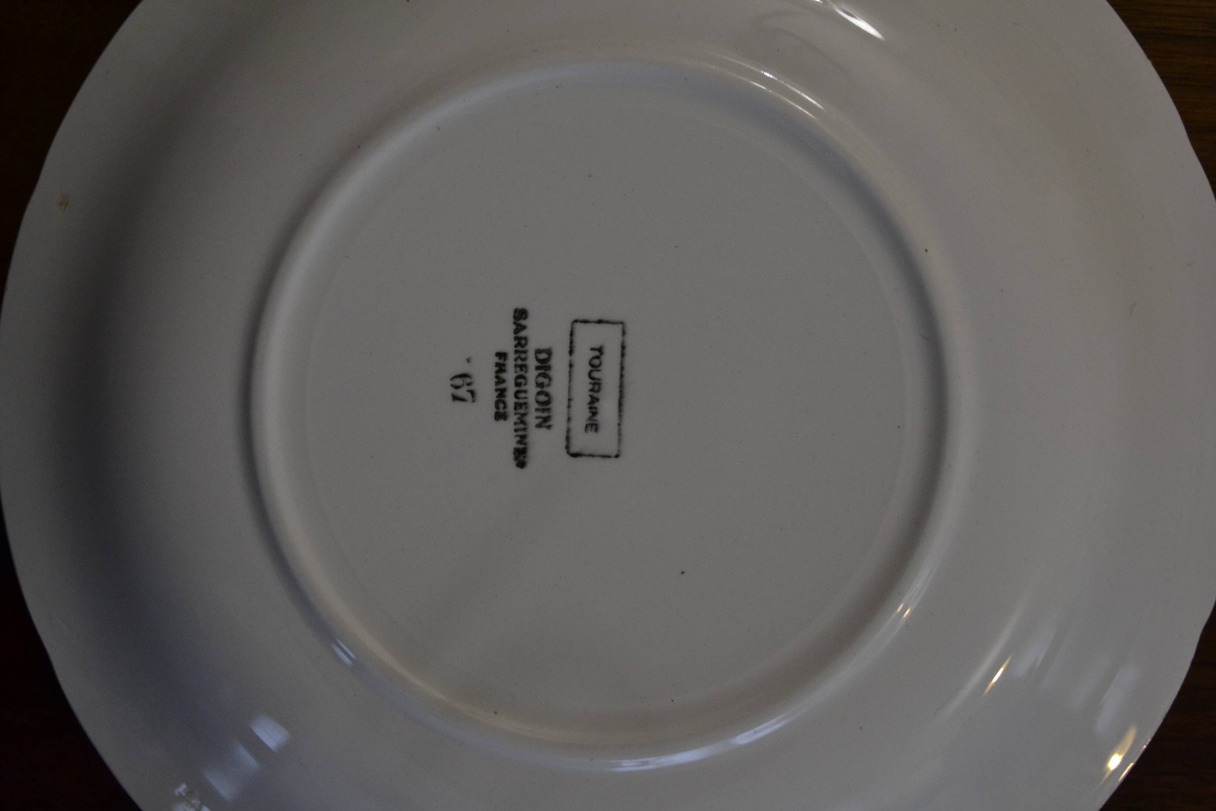 “Touraine” Sarreguemine plates
