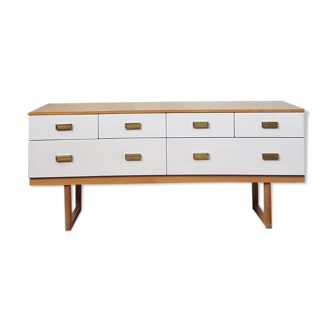 Mid century compact sideboard long chest of drawers danish Scandinavian design