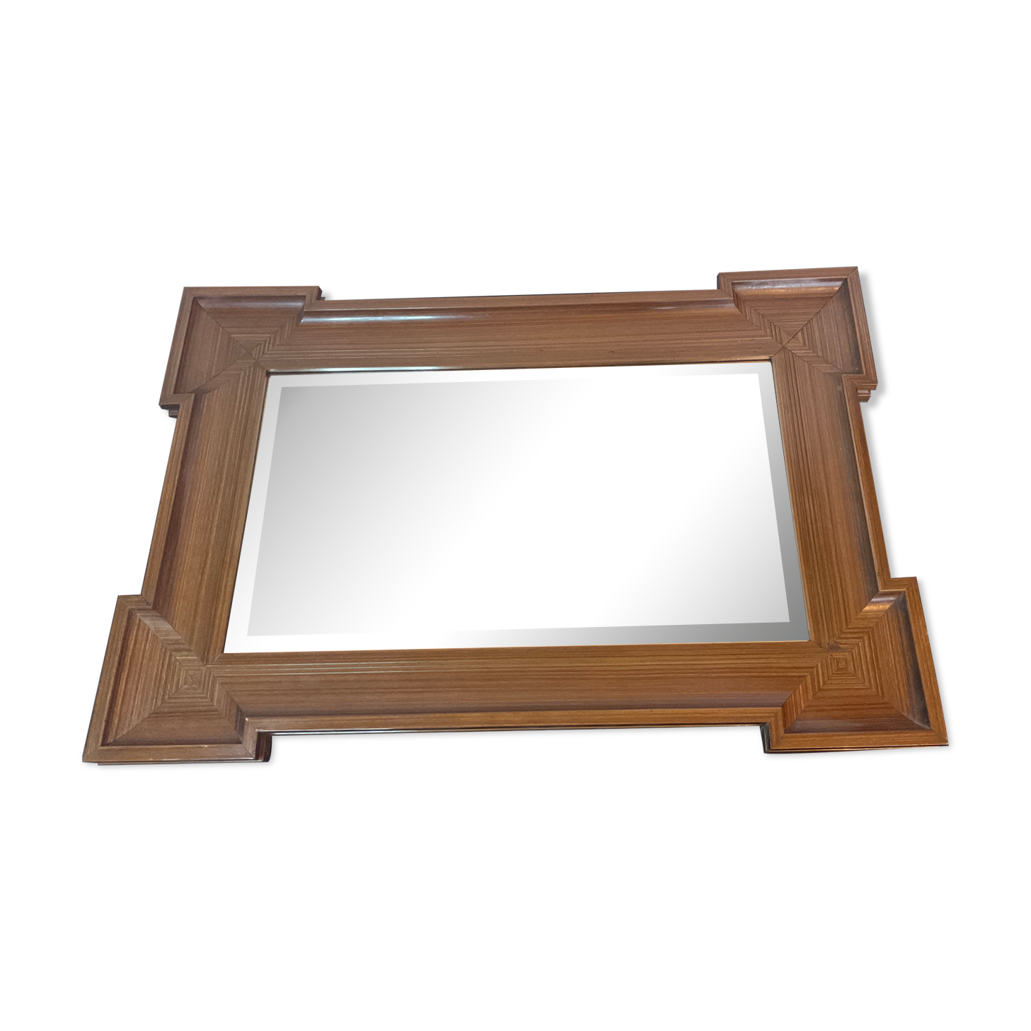 Mirror design art deco in wood geometric shape 58x84cm