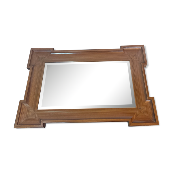 Miroir design art déco en bois forme géométrique 58x84cm