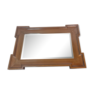 Miroir design art déco en bois forme géométrique 58x84cm