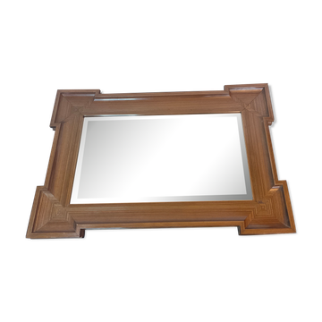 Miroir design art déco en bois forme géométrique 58x84cm
