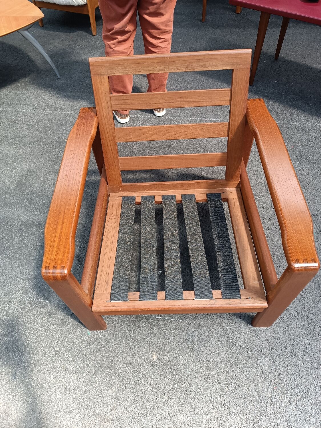 Scandinavian armchair solid teak 60s