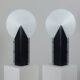 Pair of ultra-light table lamps in the shape of a moon, design by Samuel Parker for Slamp.