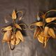 Shabby Wandlampe vergoldet Blattgold Kristallelemente Hollywood Regency 70s