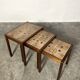 Danish nesting tables in rosewood and ceramic by Willy Ryomgard, Mo.