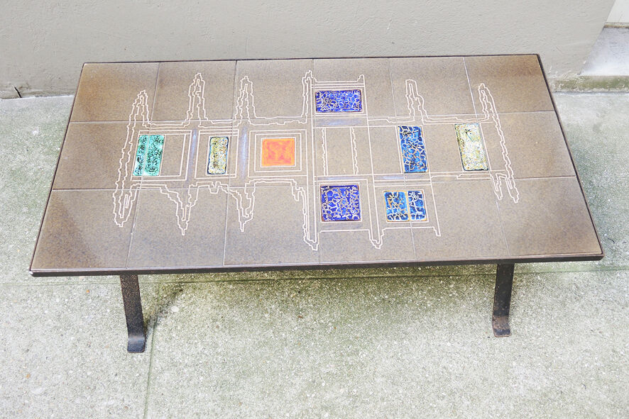 Old ceramic coffee table