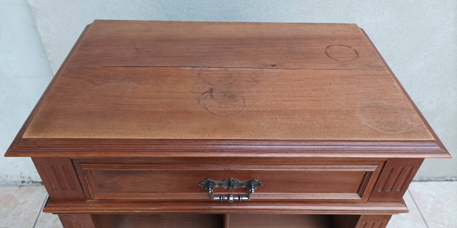 Walnut cabinet stamped BRUN.G.