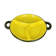 Round ceramic dish from the 50s, black and yellow