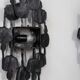 Set of 3 Brutalist Murano glass strips sconces / wall lamps Italy 1970s