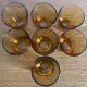 7 vintage Vereco amber glass glasses