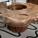Solid wood tree trunk coffee table