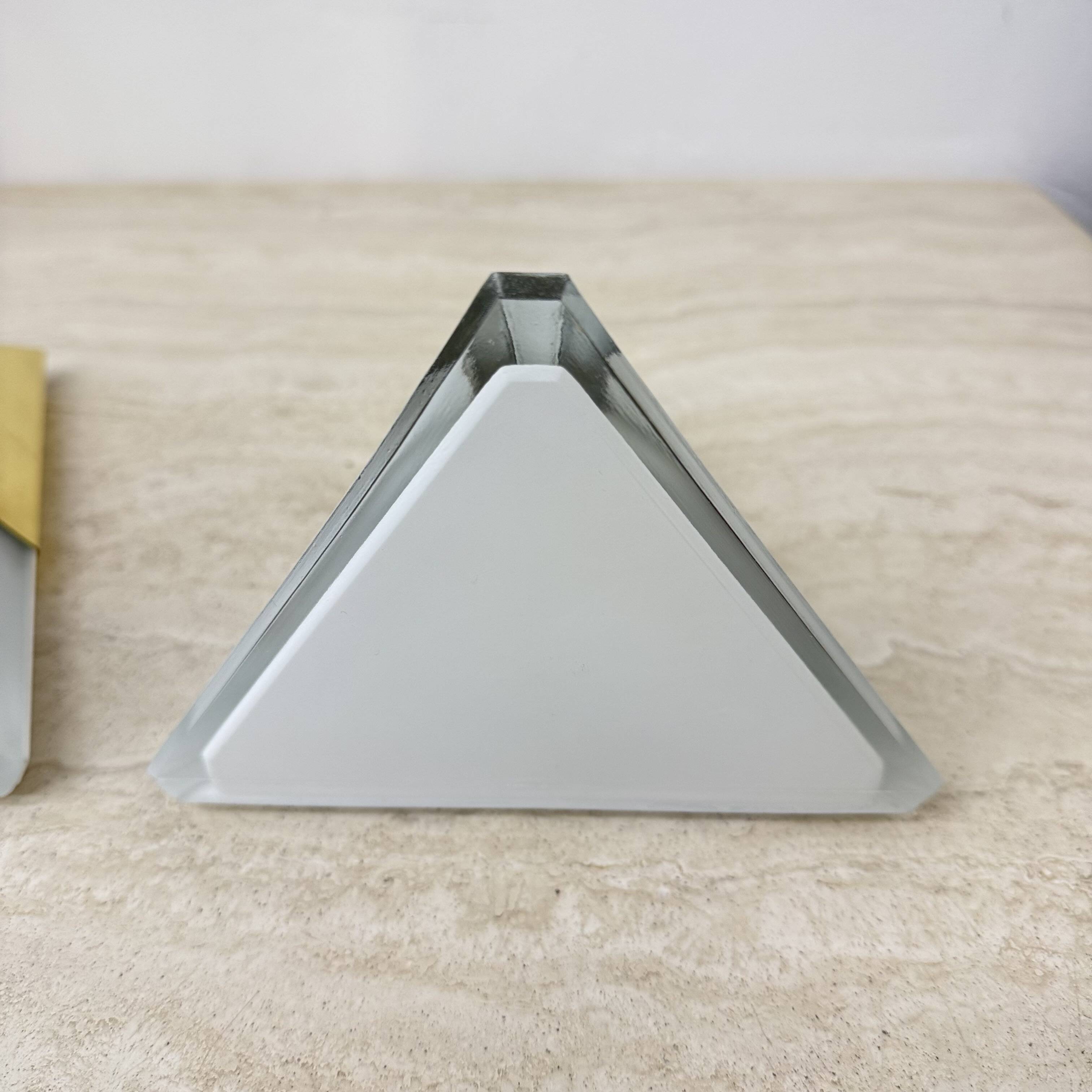 Set of 2 Limburg Glashütte brass and glass wall lamps sconce , 1970s