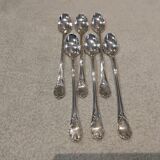6 silver-plated metal dessert spoons by Christofle Marly, 19.6 cm.