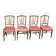 4 chairs carved wood, gilded with leaf
