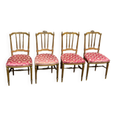 4 chairs carved wood, gilded with leaf