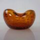 Amber Sommerso Murano Glass Ashtray, Italy, 1960s