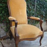Old walnut Voltaire armchair
