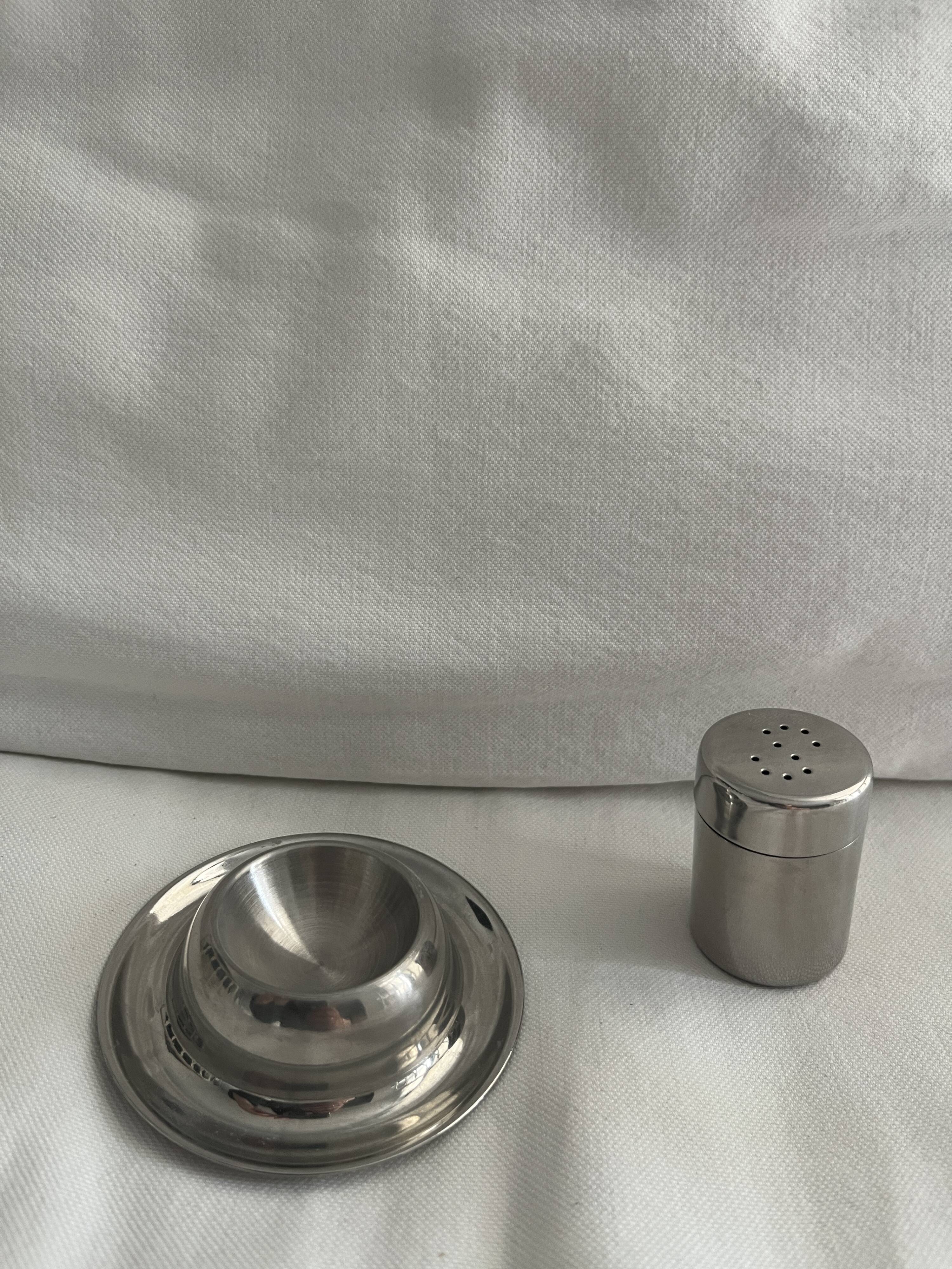 Vintage egg cup and salt shaker