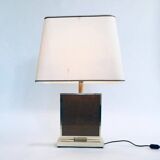 Hollywood Regency Style Gold Square Table Lamp, 1970s