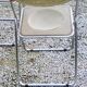 Set of 4 70s design folding chairs in smoked plexiglass and chrome metal