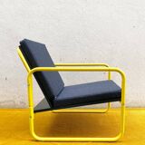 Fauteuil design tubulaire jaune et noir