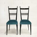 Pair of Italian high-backed chairs, 1950s