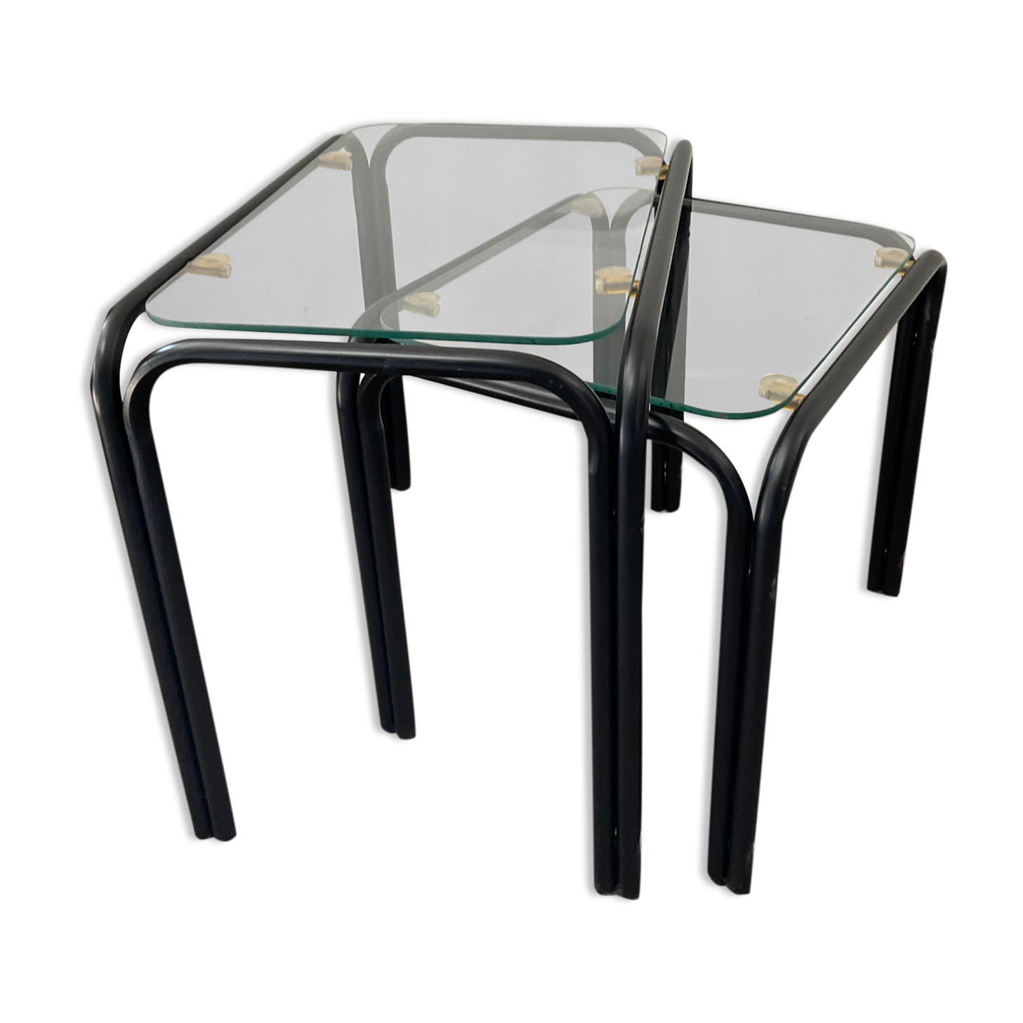 Pair of 2 vintage pull-out tables from the 70s-80s