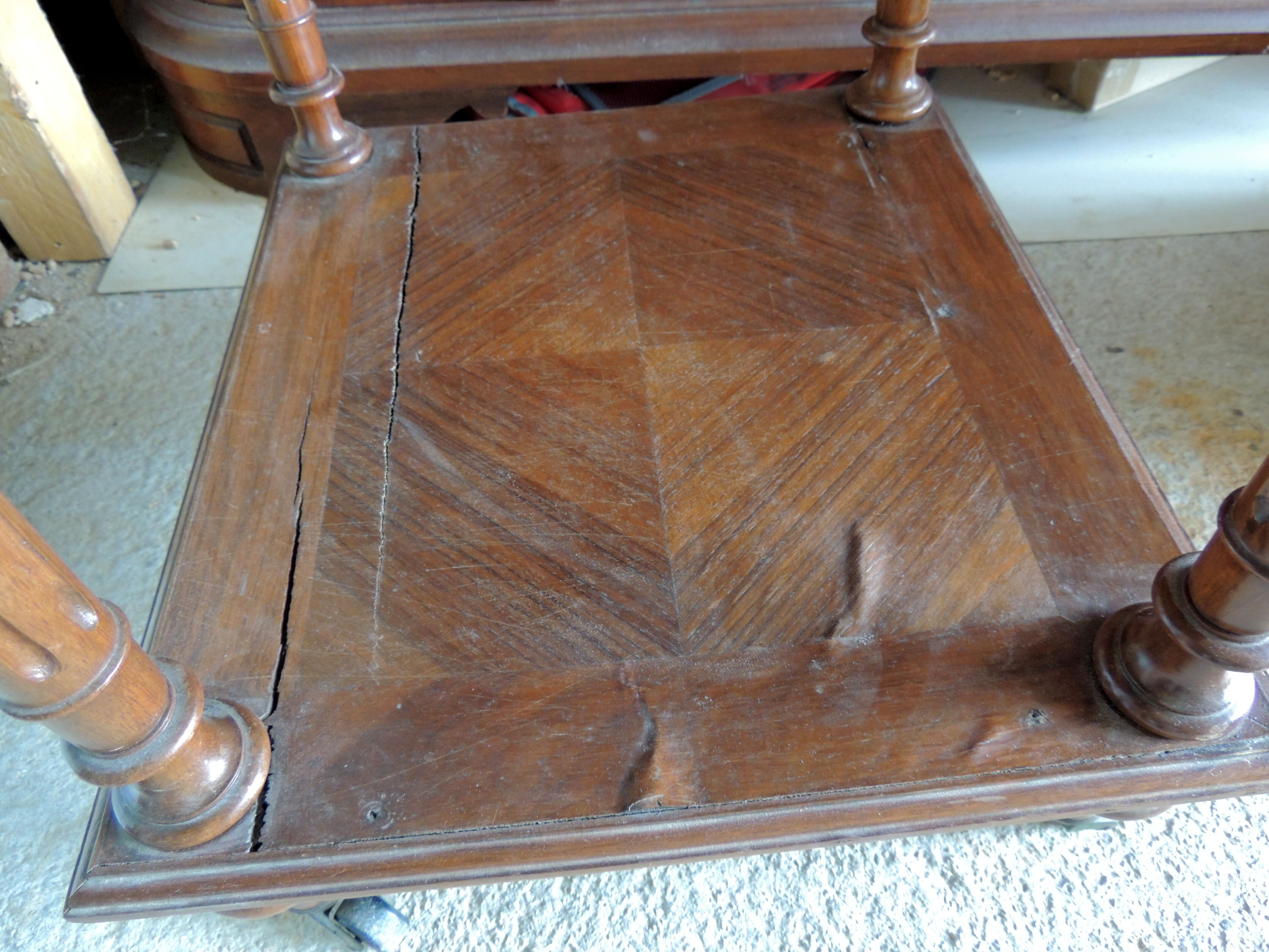 Old marble flat nightstand bedside