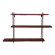 Vintage asymmetrical wall shelf in solid oak and metal from the 60s