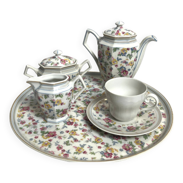 Tableware, tea service called egoist, floral decoration, 20th century