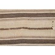 Vintage Turkish Hand-Knotted Wool Cotton Brown Kilim Runner Rug 110x213